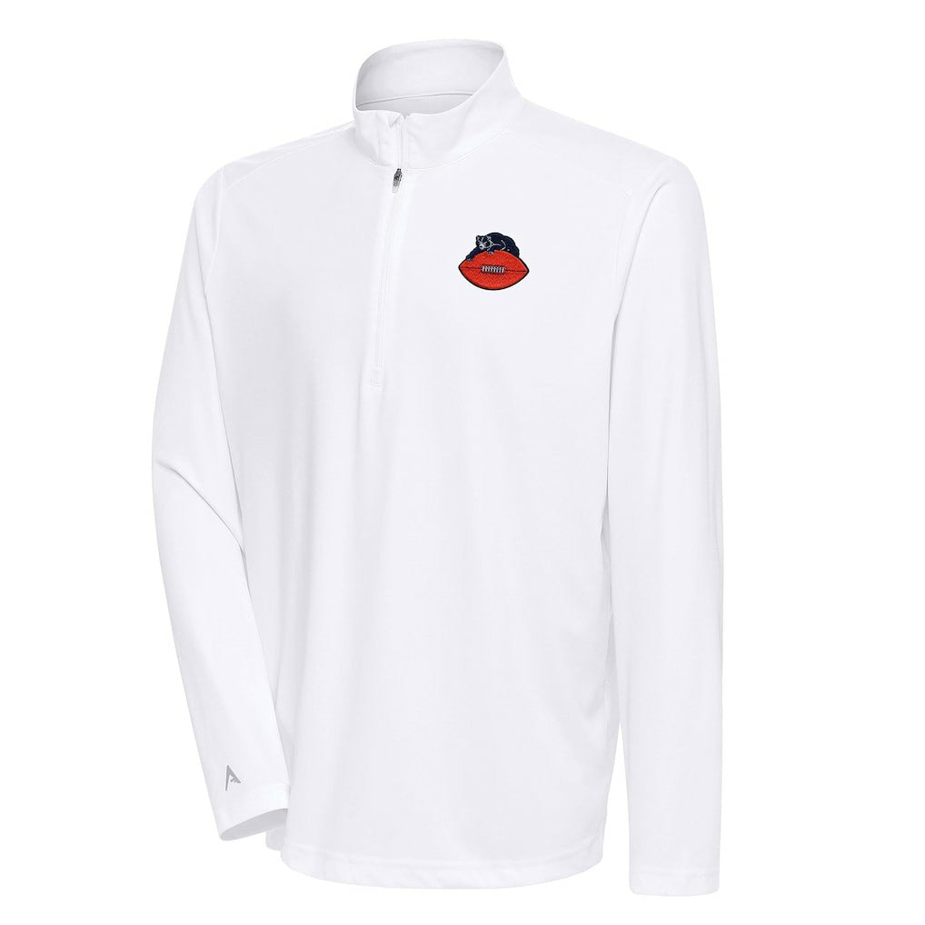 Chicago Bears Antigua Team Logo Throwback Tribute Quarter-Zip Pullover Top White