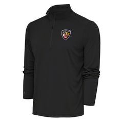 Baltimore Ravens Antigua Team Logo Throwback Tribute Quarter-Zip Pullover Top Charcoal