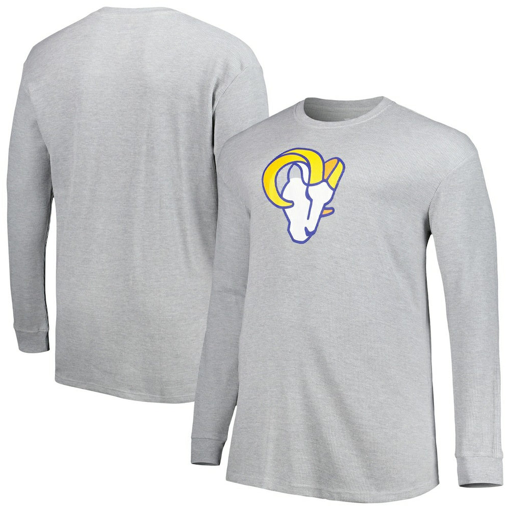 Los Angeles Rams Big & Tall Waffle-Knit Thermal Long Sleeve T-Shirt Heather Gray