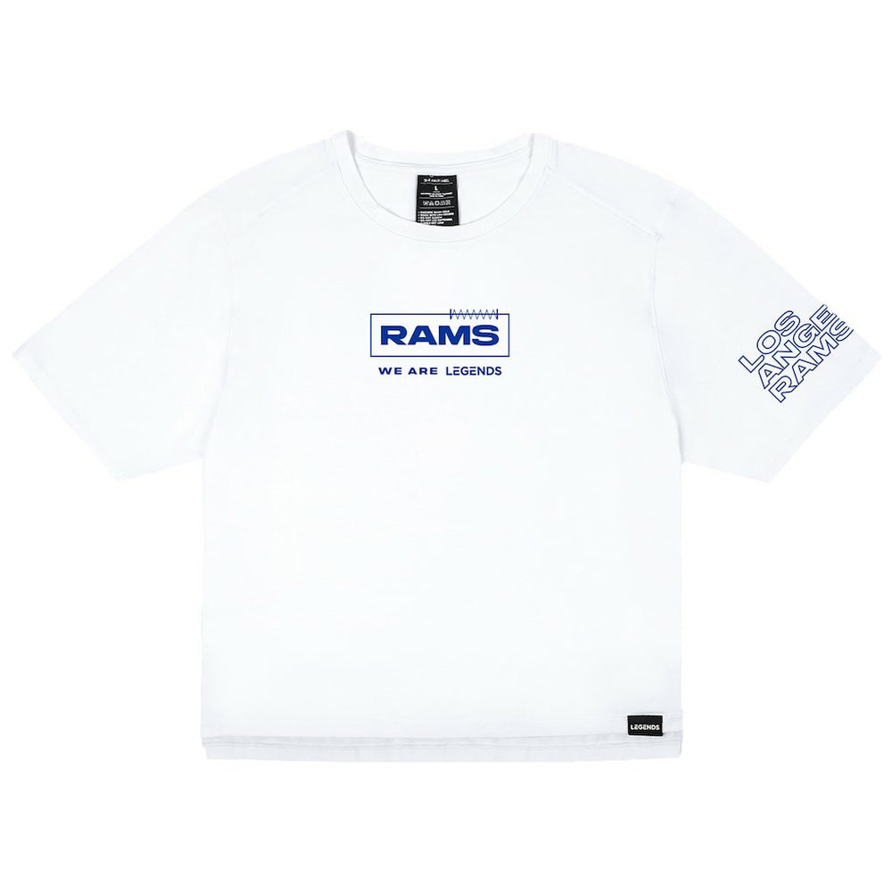 Los Angeles Rams LEGENDS Women's Aviation Crop T-Shirt White