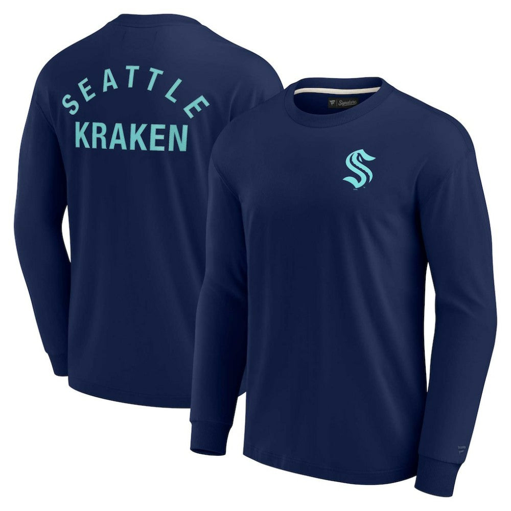 Seattle Kraken Fanatics Unisex Elements Super Soft Long Sleeve T-Shirt - Navy - NHL 5120868
