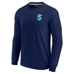 Seattle Kraken Fanatics Unisex Elements Super Soft Long Sleeve T-Shirt - Navy - NHL 5120868