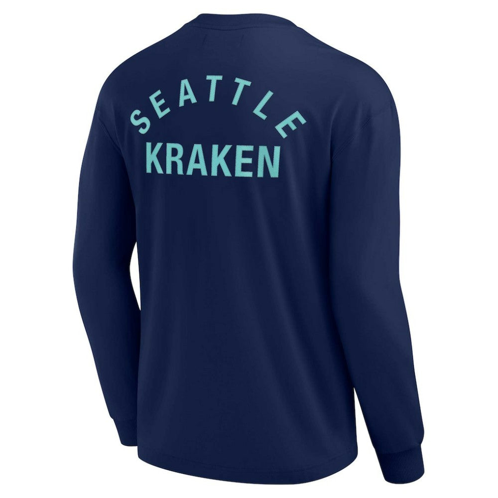 Seattle Kraken Fanatics Unisex Elements Super Soft Long Sleeve T-Shirt - Navy - NHL 5120868