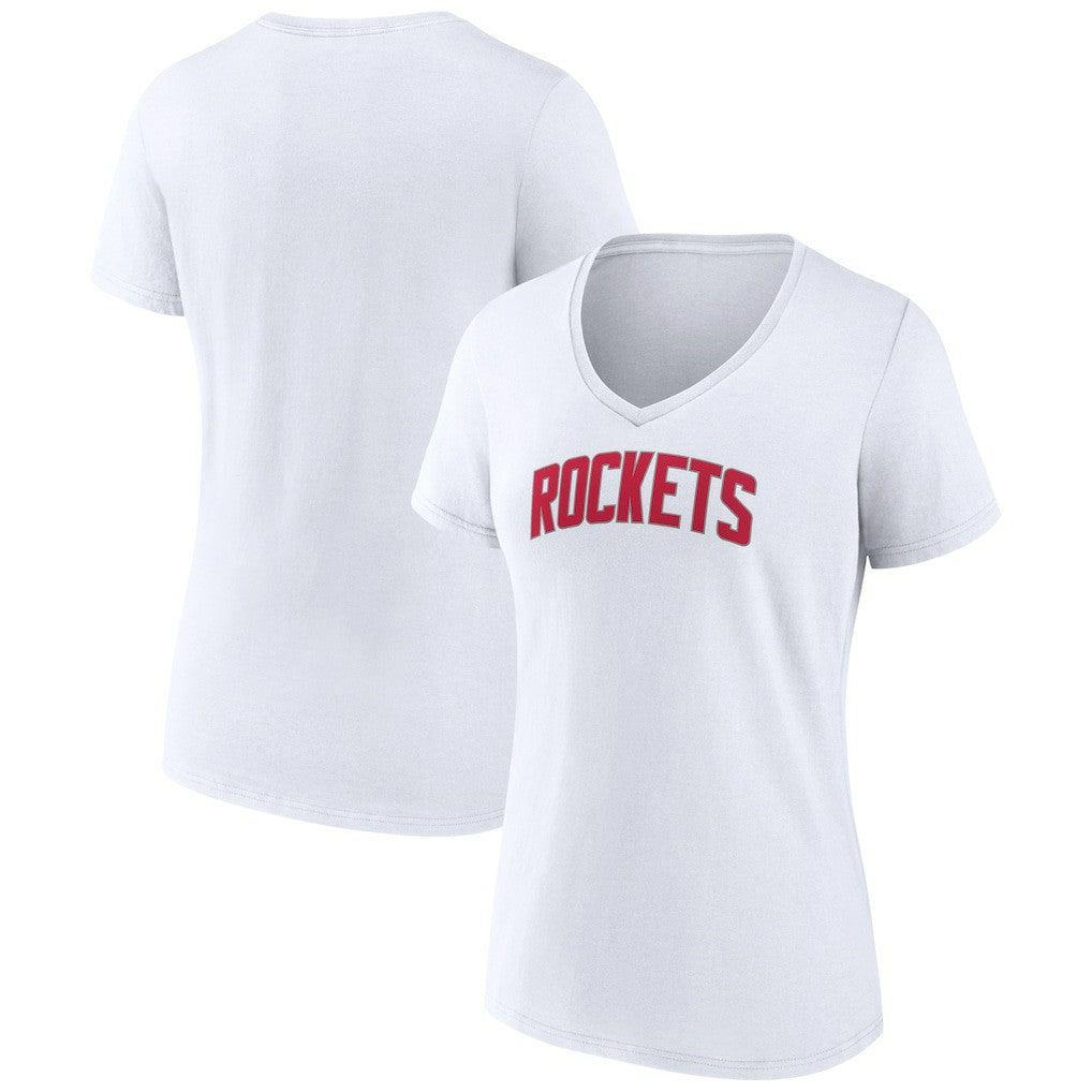 Houston Rockets Women's Alternate Logo V-Neck T-Shirt White