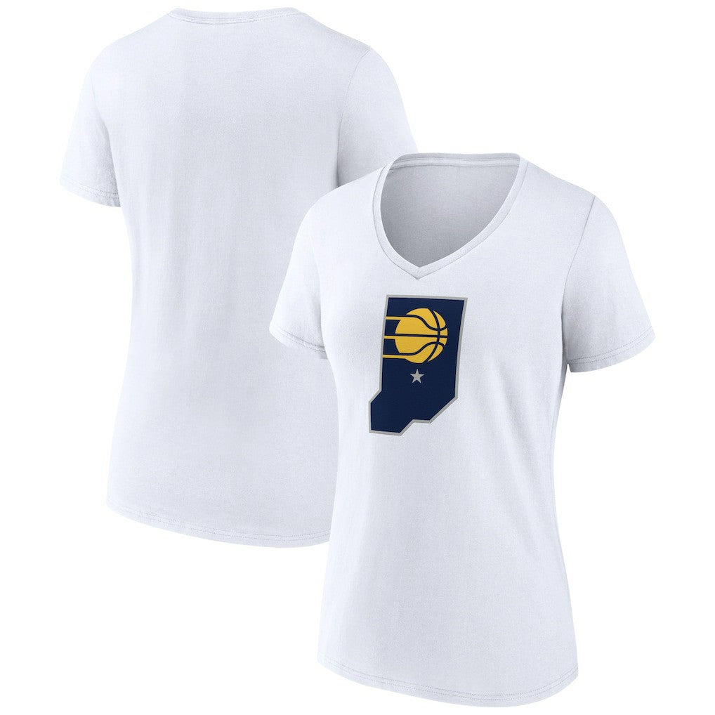 Indiana Pacers Women's Alternate Logo V-Neck T-Shirt White