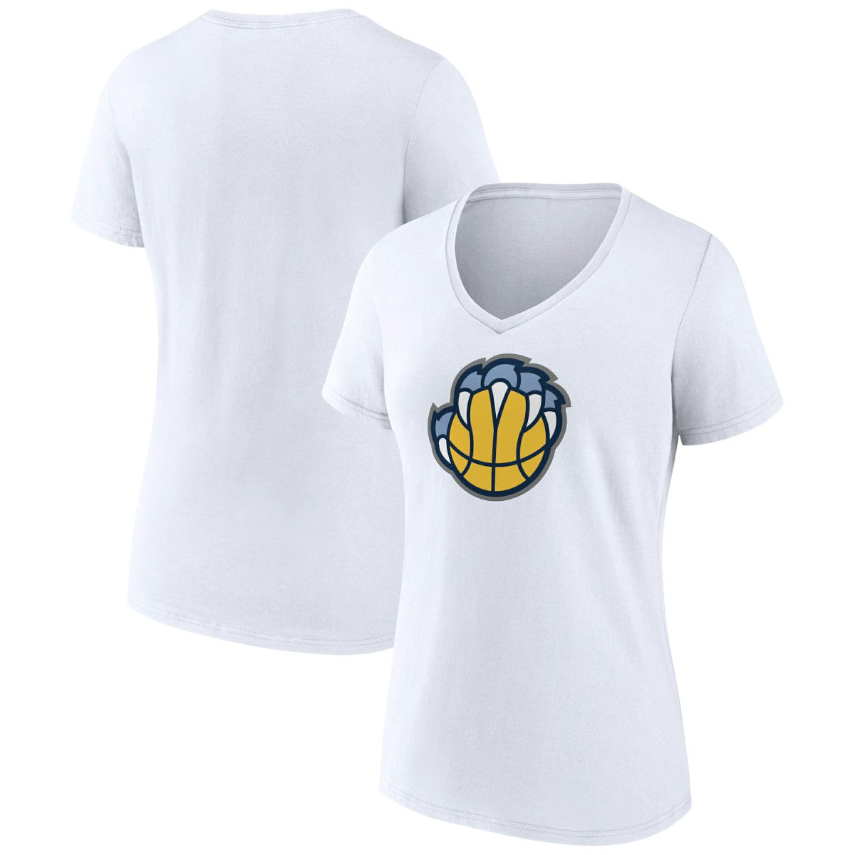 Memphis Grizzlies Women's Alternate Logo V-Neck T-Shirt White