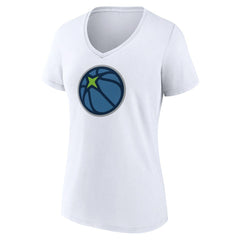 Minnesota Timberwolves Women's Alternate Logo V-Neck T-Shirt White