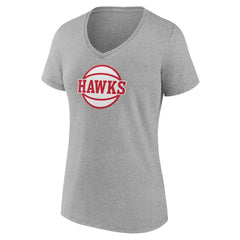 Atlanta Hawks Women's Alternate Logo V-Neck T-Shirt Gray