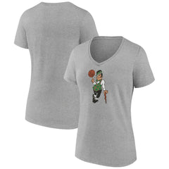 Boston Celtics Women's Alternate Logo V-Neck T-Shirt Gray