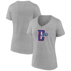 Detroit Pistons Women's Alternate Logo V-Neck T-Shirt Gray