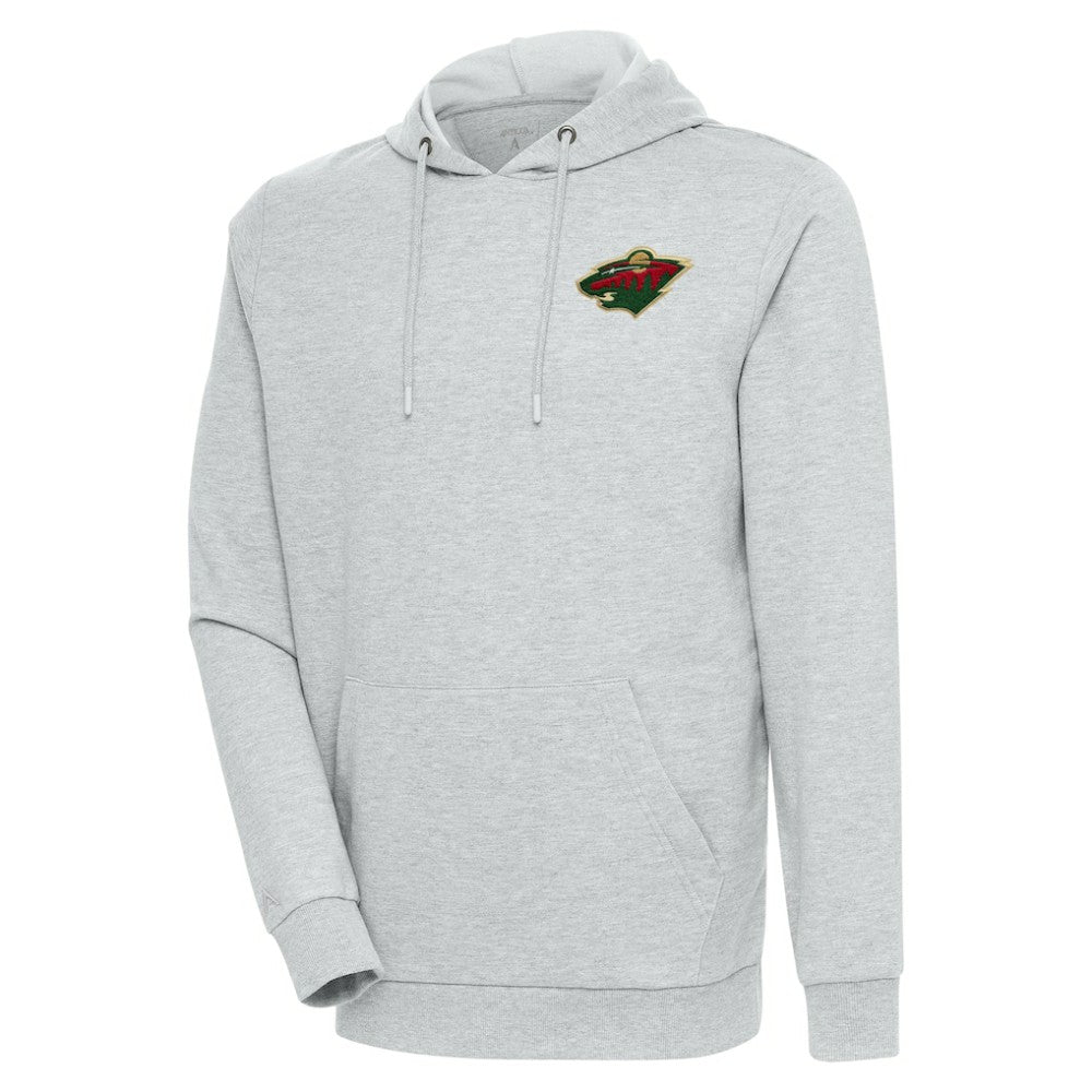Minnesota Wild Antigua Action Chenille Pullover Hoodie - Heather Gray - NHL 5125807