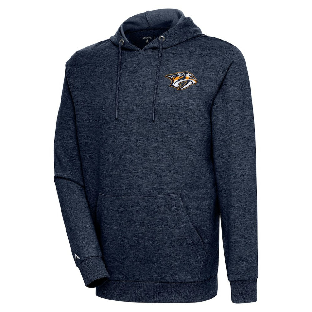 Nashville Predators Antigua Action Chenille Pullover Hoodie - Heather Navy - NHL 5125825