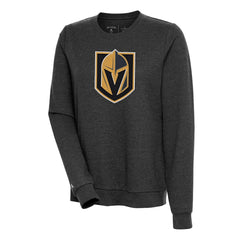 Vegas Golden Knights Antigua Women's Action Crewneck Chenille Pullover Sweatshirt - Heather Black - NHL 5126177