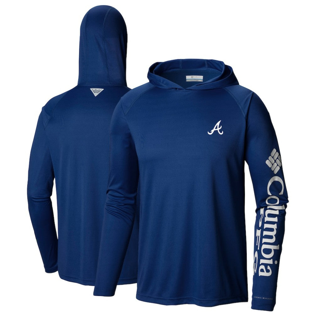 Atlanta Braves Columbia Terminal Tackle Long Sleeve Hoodie T-Shirt - Navy - Columbia Lifestyle