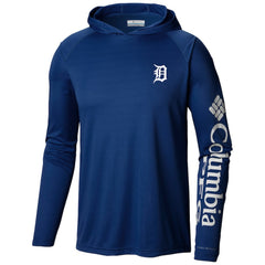 Detroit Tigers Columbia Terminal Tackle Long Sleeve Hoodie T-Shirt - Navy - Columbia on Sale