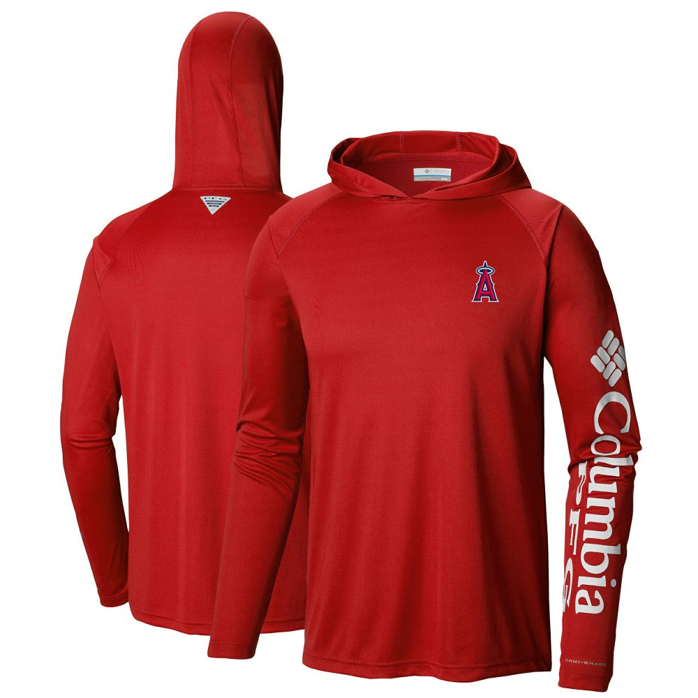 Los Angeles Angels Columbia Terminal Tackle Long Sleeve Hoodie T-Shirt - Red - Columbia on Sale