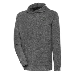 New Orleans Saints Antigua Tonal Logo Absolute Pullover Hoodie Heather Black