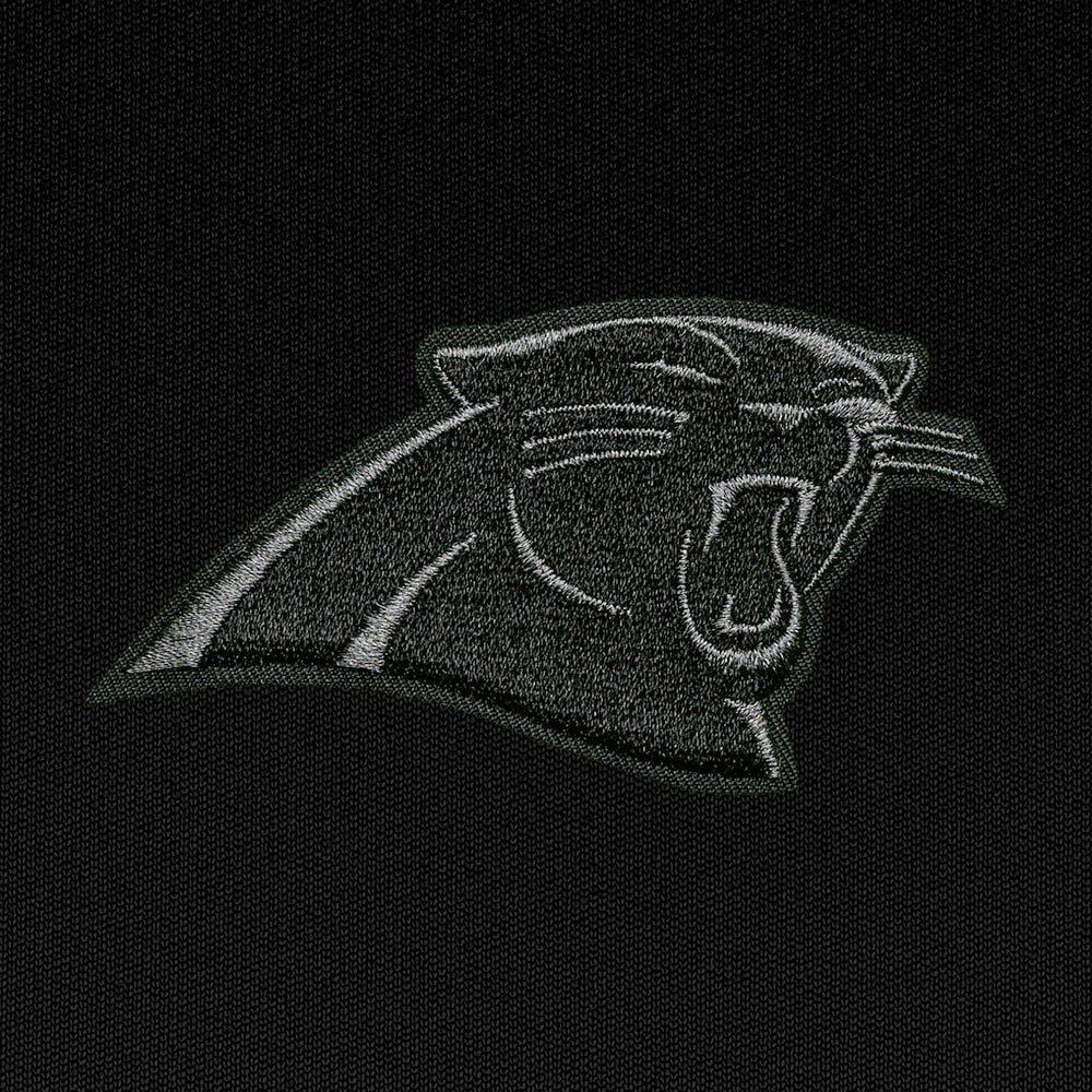 Carolina Panthers Antigua Tonal Logo Generation Quarter-Zip Pullover Top Black