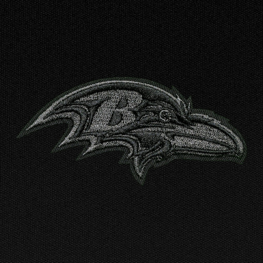 Baltimore Ravens Antigua Tonal Logo Tribute Quarter-Zip Pullover Top Black
