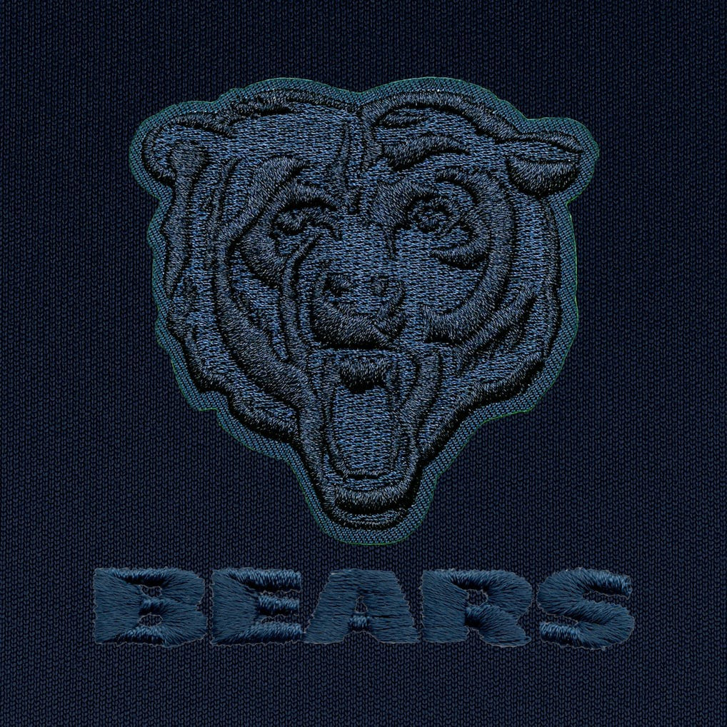 Chicago Bears Antigua Tonal Logo Tribute Quarter-Zip Pullover Top Navy