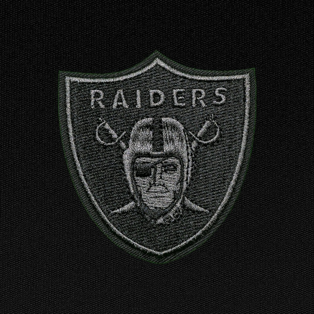 Las Vegas Raiders Antigua Tonal Logo Tribute Quarter-Zip Pullover Top Black