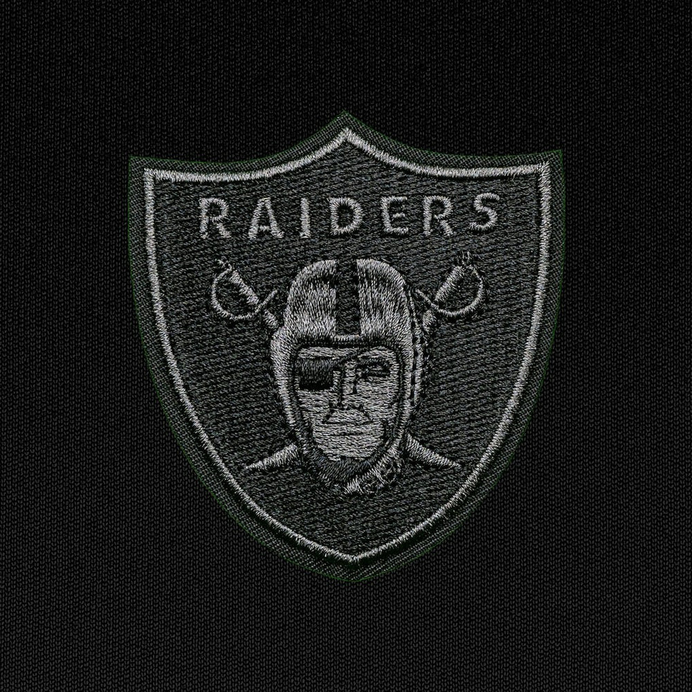 Las Vegas Raiders Antigua Tonal Logo Tribute Quarter-Zip Pullover Top Black