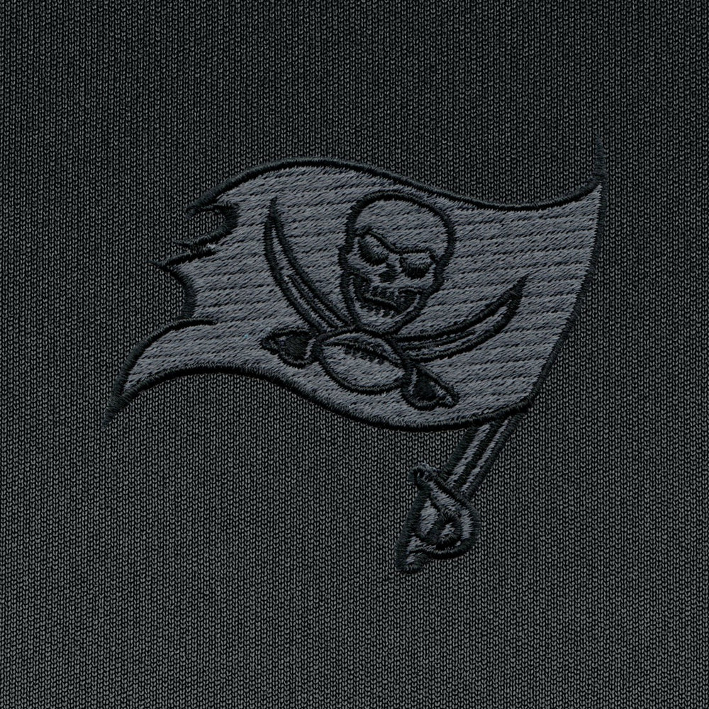 Tampa Bay Buccaneers Antigua Tonal Logo Tribute Quarter-Zip Pullover Top Charcoal