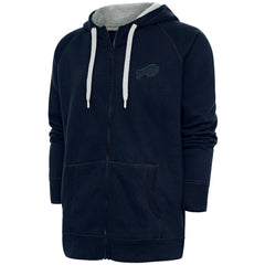 Buffalo Bills Antigua Tonal Logo Victory Full-Zip Hoodie Navy
