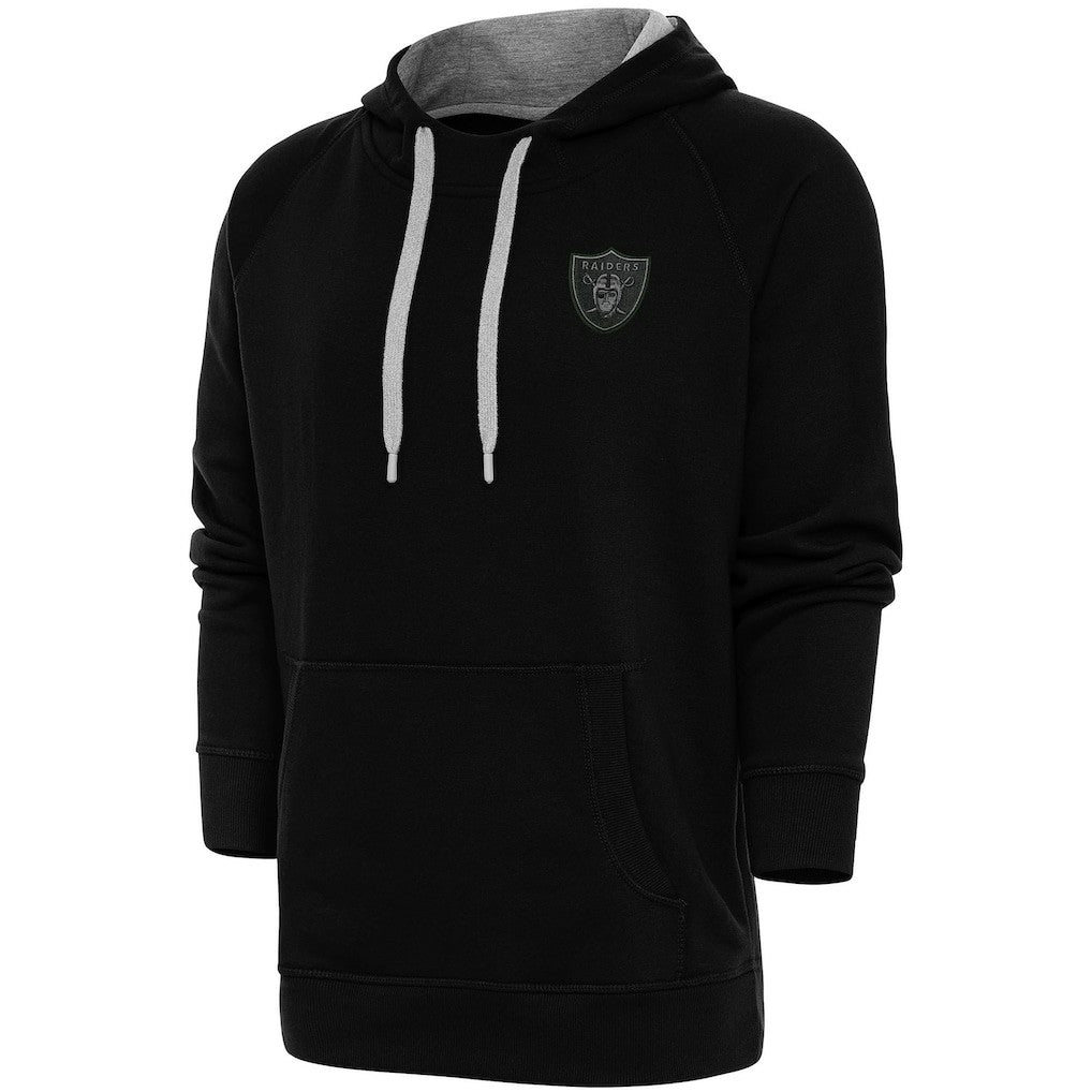 Las Vegas Raiders Antigua Tonal Logo Victory Pullover Hoodie Black