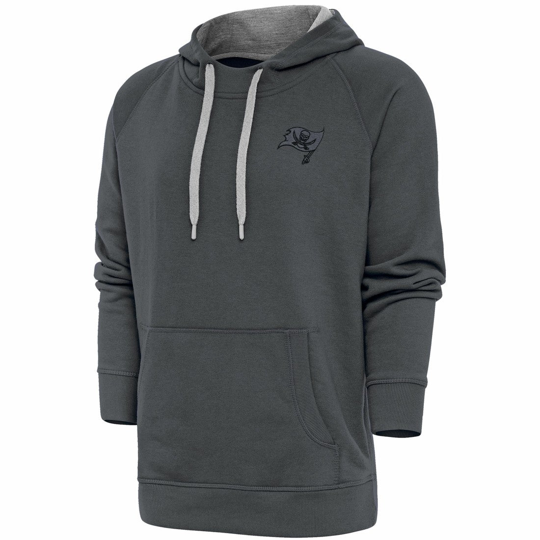 Tampa Bay Buccaneers Antigua Tonal Logo Victory Pullover Hoodie Charcoal