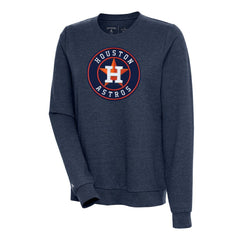 Houston Astros Antigua Women's Action Crewneck Pullover Sweatshirt - Heather Navy - MLB Lifestyle