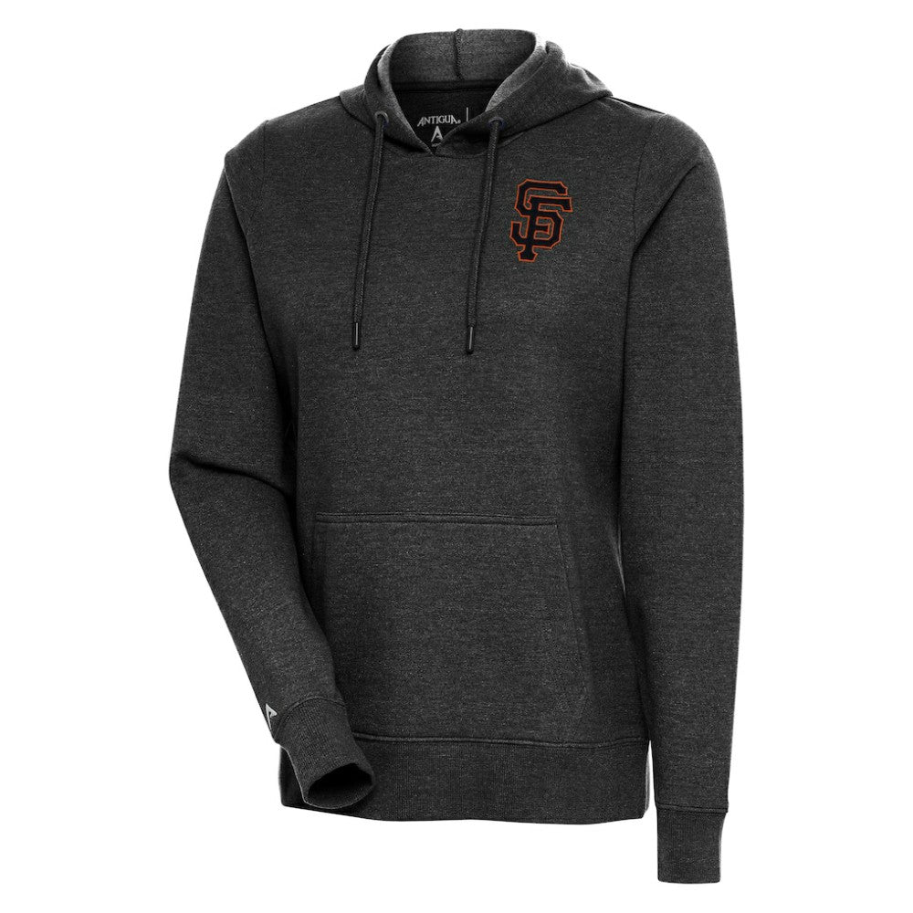 San Diego Padres Antigua Women's Action Pullover Hoodie - Heather Black - MLB Lifestyle