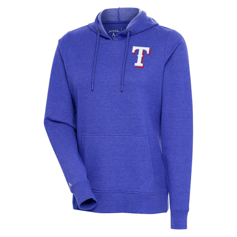 Texas Rangers Antigua Women's Action Pullover Hoodie - Heather Royal - MLB Online