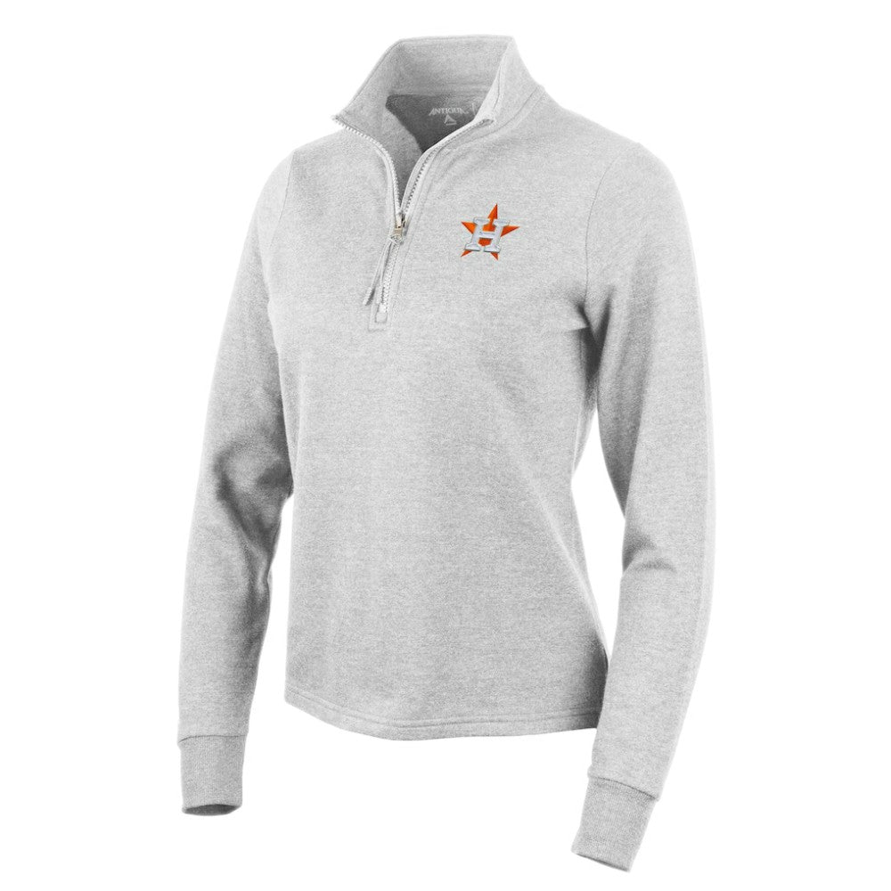 Houston Astros Antigua Women's Action Quarter-Zip Pullover Sweatshirt - Heather Gray - MLB Discount