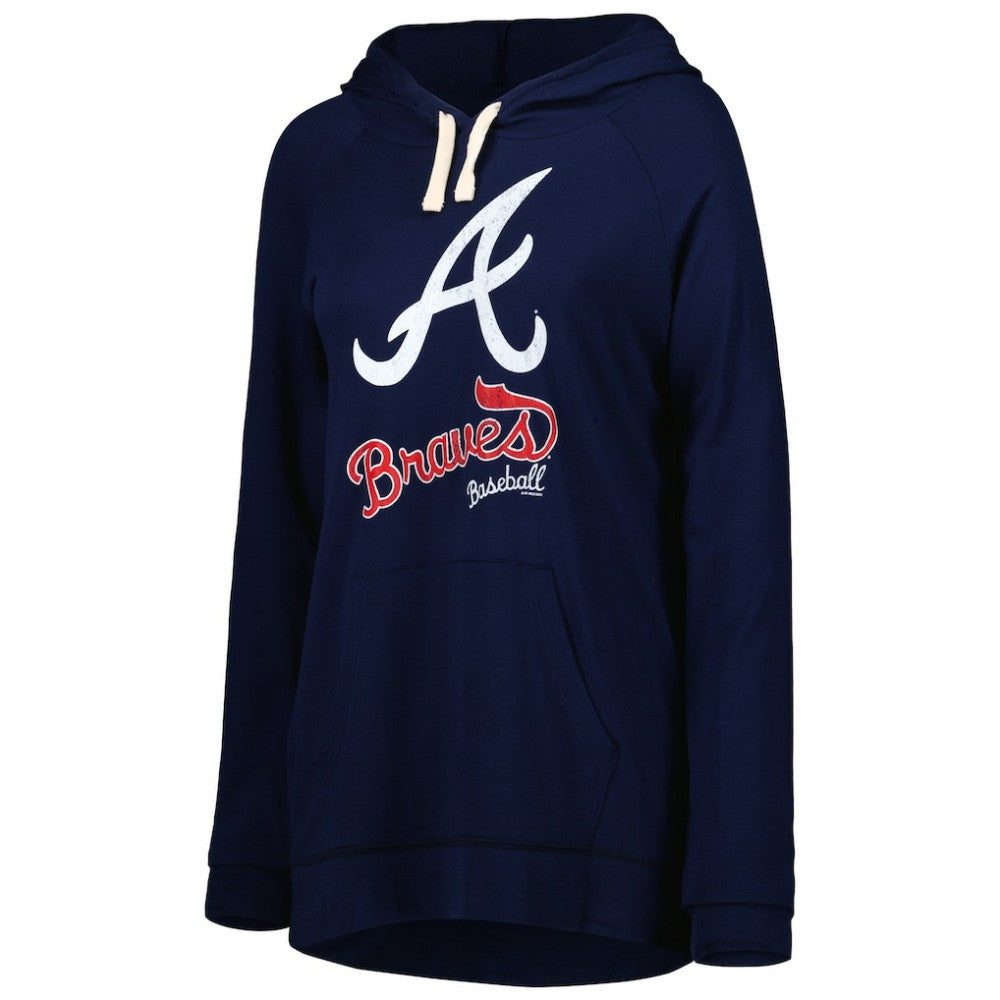 Atlanta Braves Touch Women's Pre-Game Raglan Pullover Hoodie - Navy - MLB Sale