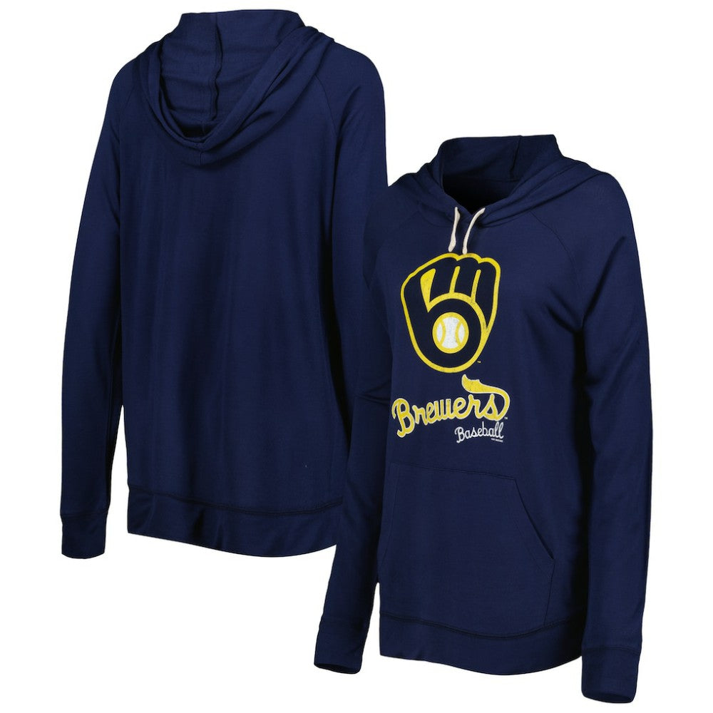 Milwaukee Brewers Touch Women's Pre-Game Raglan Pullover Hoodie - Navy - MLB Online