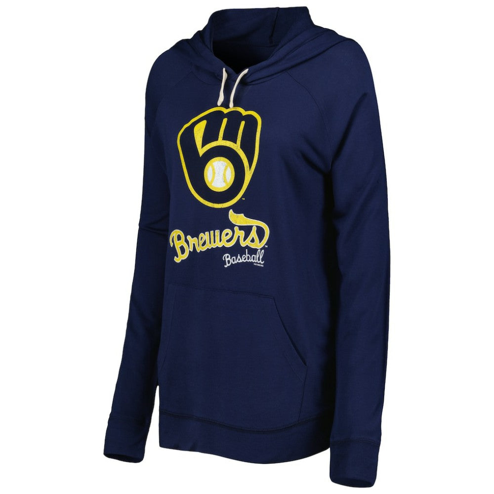 Milwaukee Brewers Touch Women's Pre-Game Raglan Pullover Hoodie - Navy - MLB Online