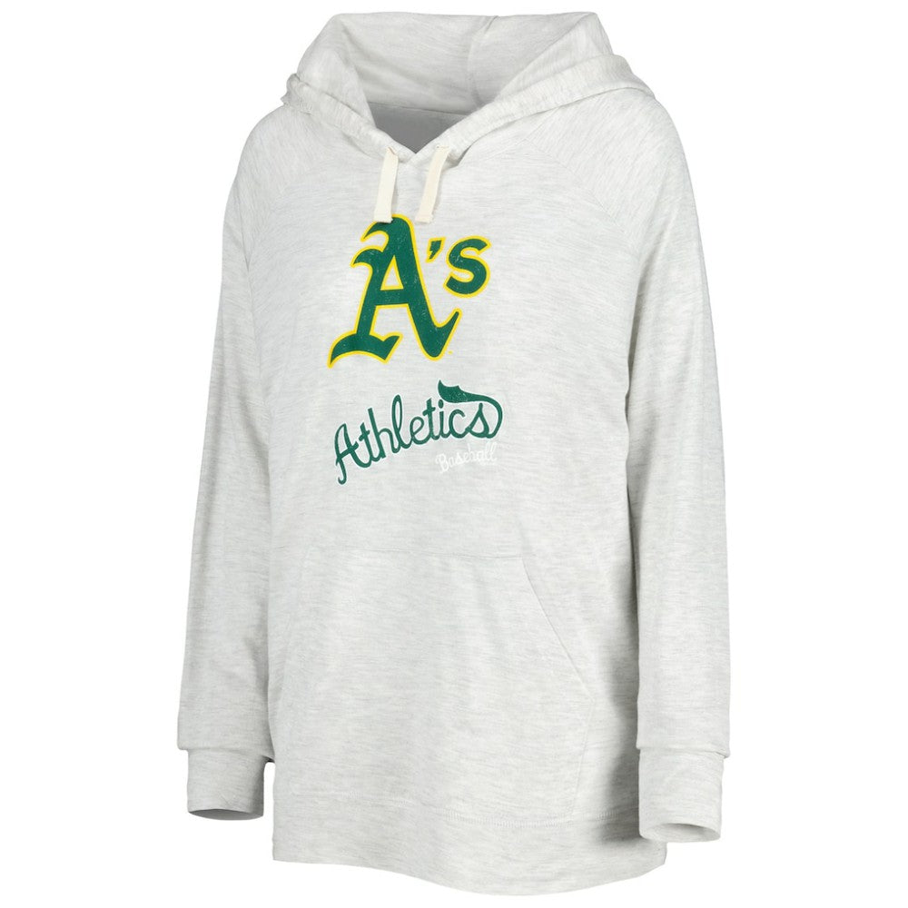 Athletics Touch Women's Pre-Game Raglan Pullover Hoodie - Heather Gray - MLB Discount