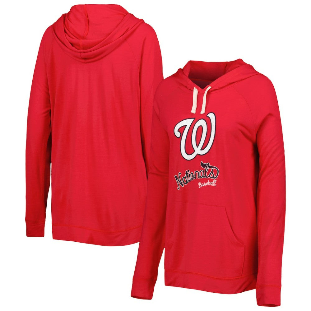 Washington Nationals Touch Women's Pre-Game Raglan Pullover Hoodie - Red - MLB Online