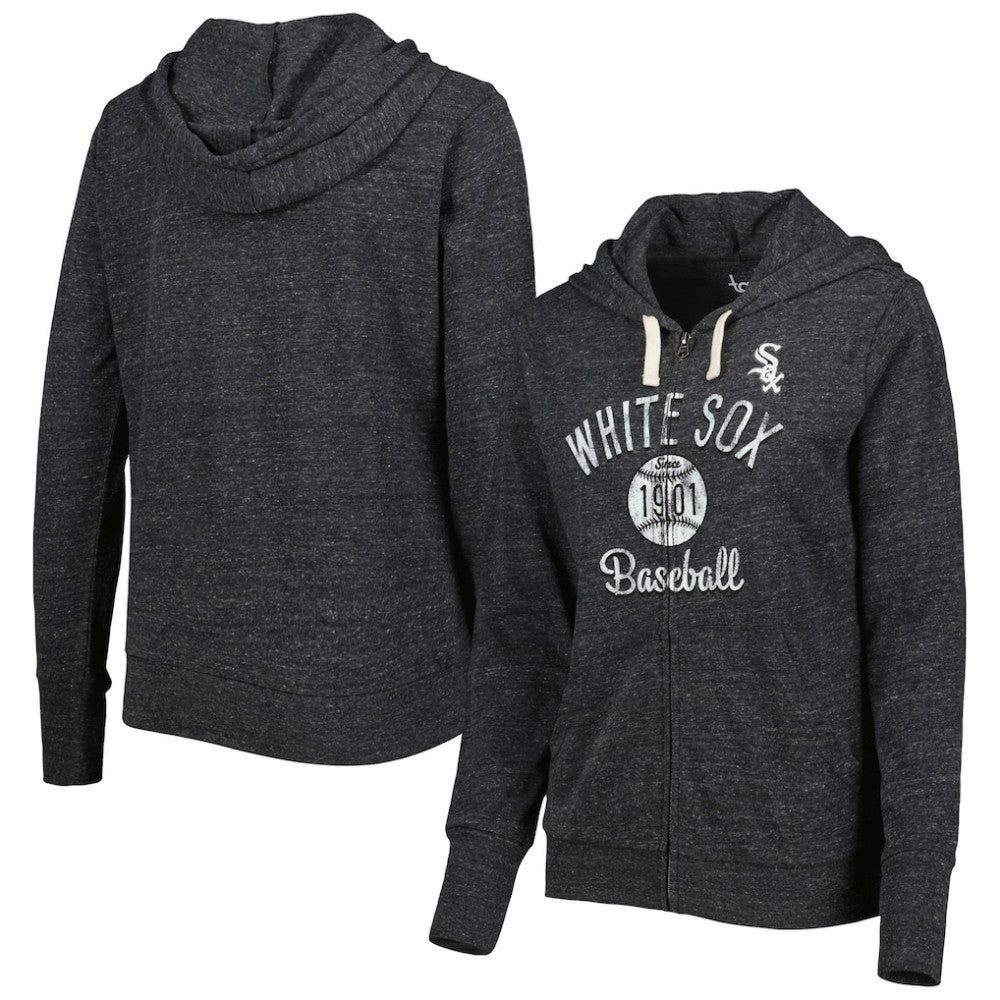 Chicago White Sox Touch Women's Training Camp Tri-Blend Lightweight Full-Zip Hoodie - Black - MLB Lifestyle