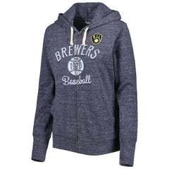 Milwaukee Brewers Touch Women's Training Camp Tri-Blend Lightweight Full-Zip Hoodie - Navy - MLB Discount