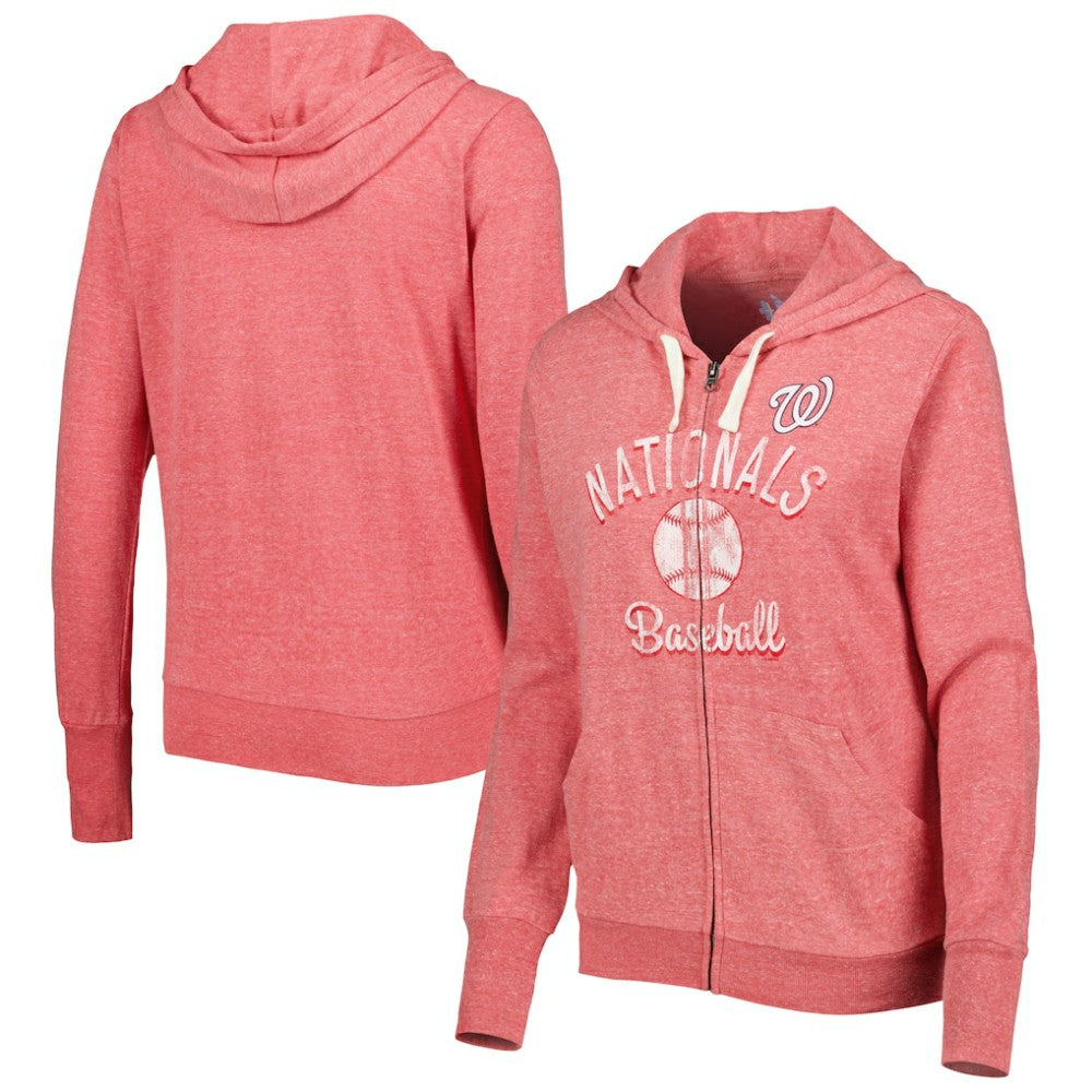 Washington Nationals Touch Women's Training Camp Tri-Blend Lightweight Full-Zip Hoodie - Red - MLB Online
