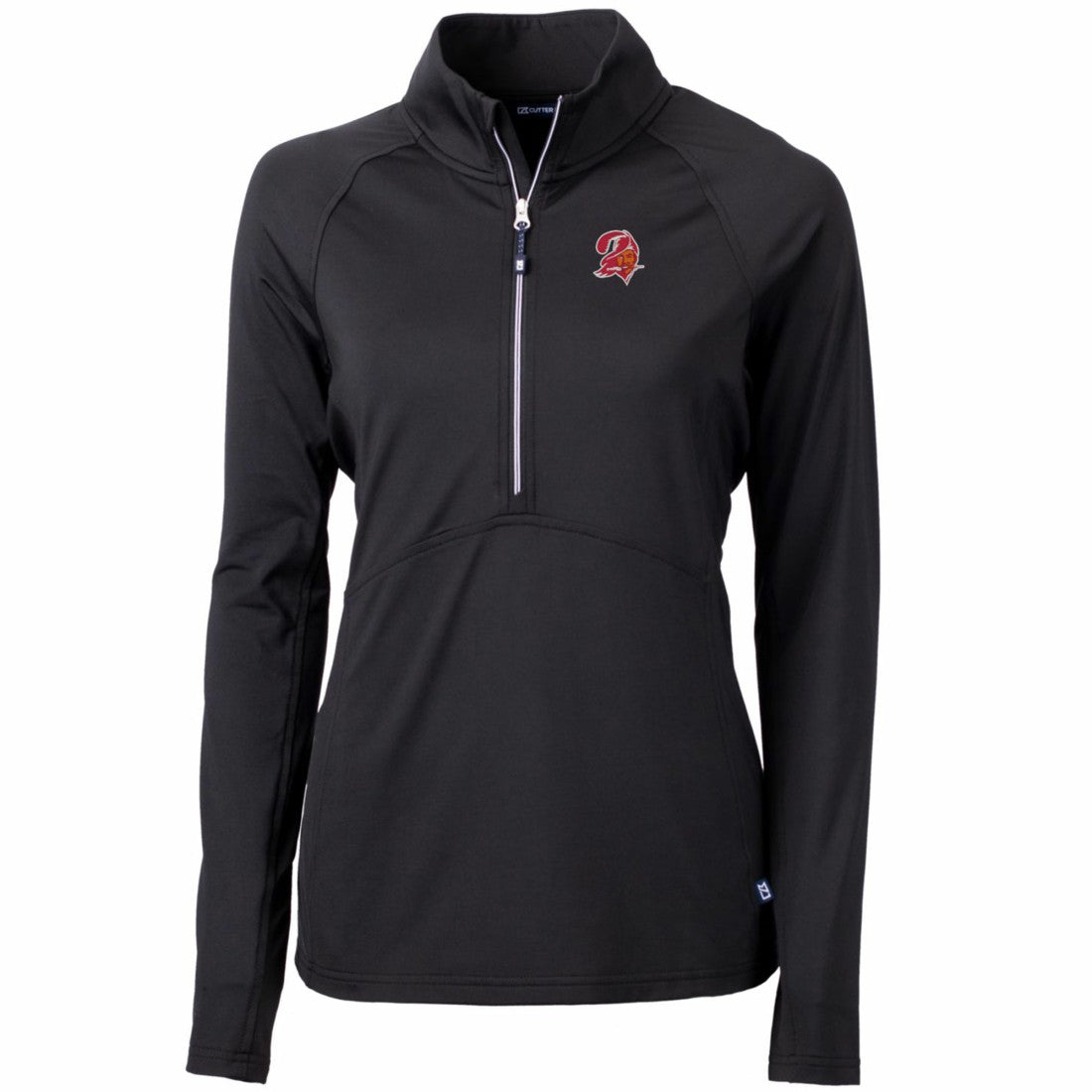 Tampa Bay Buccaneers Cutter & Buck Women's Throwback Logo Adapt Eco Knit Stretch Recycled Half-Zip Pullover Top Black