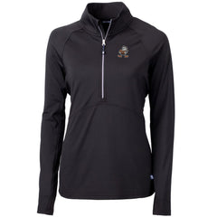 Cleveland Browns Cutter & Buck Women's Throwback Logo Adapt Eco Knit Stretch Recycled Half-Zip Pullover Top Black