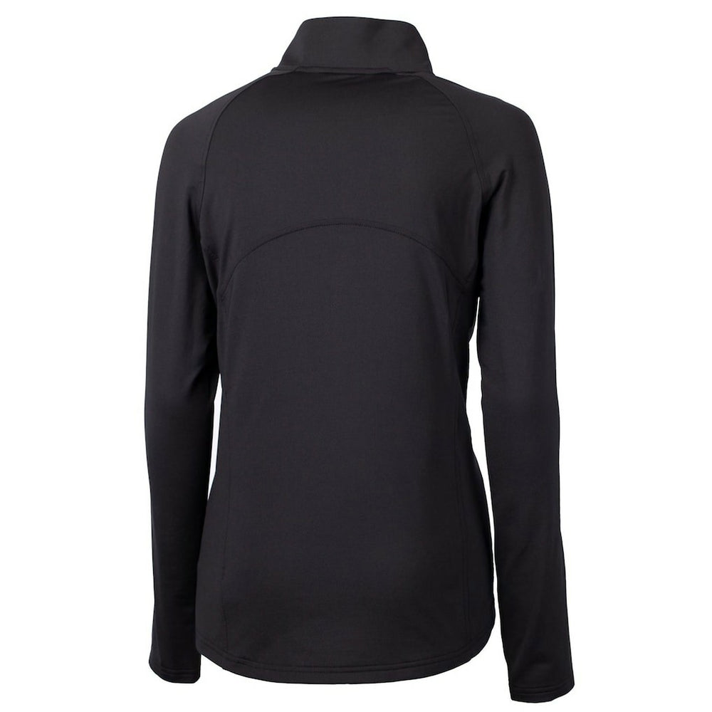 Cleveland Browns Cutter & Buck Women's Throwback Logo Adapt Eco Knit Stretch Recycled Half-Zip Pullover Top Black