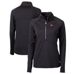 San Francisco 49ers Cutter & Buck Women's Throwback Logo Adapt Eco Knit Stretch Recycled Half-Zip Pullover Top Black
