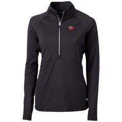 San Francisco 49ers Cutter & Buck Women's Throwback Logo Adapt Eco Knit Stretch Recycled Half-Zip Pullover Top Black