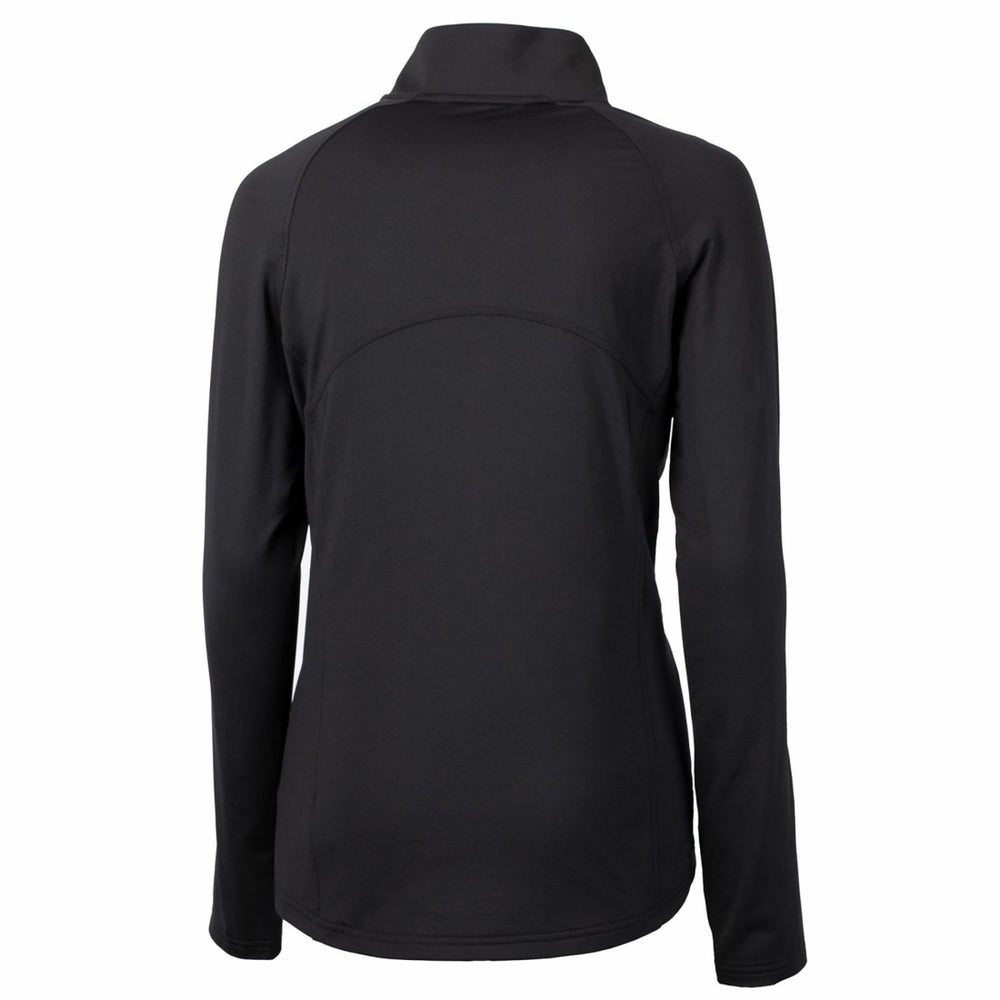 Detroit Lions Cutter & Buck Women's Throwback Logo Adapt Eco Knit Stretch Recycled Half-Zip Pullover Top Black