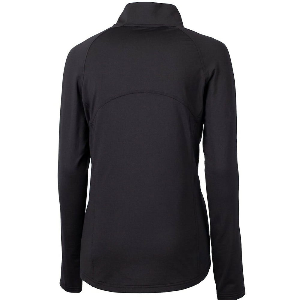 New England Patriots Cutter & Buck Women's Throwback Logo Adapt Eco Knit Stretch Recycled Half-Zip Pullover Top Black