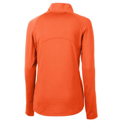 Chicago Bears Cutter & Buck Women's Throwback Logo Adapt Eco Knit Stretch Recycled Half-Zip Pullover Top Orange